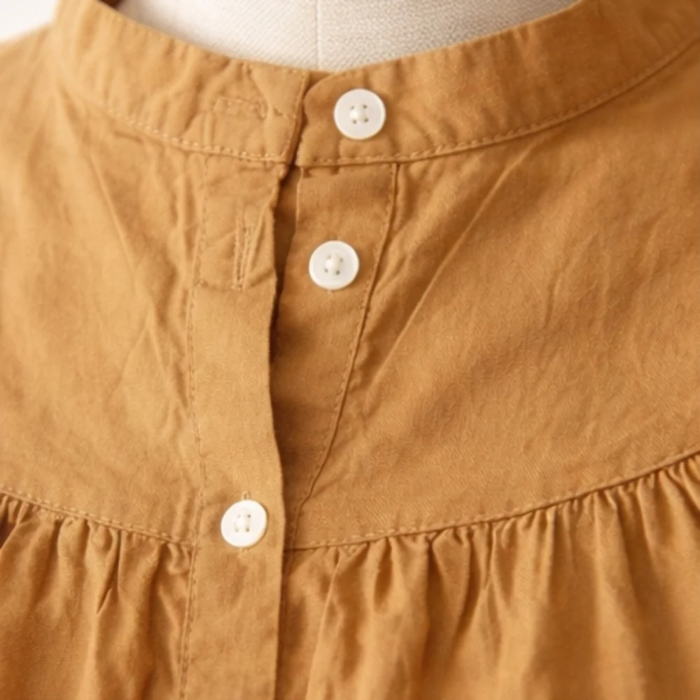 Old‎ Navy Cotton Cottagecore Peasant Blouse Medium Camel Prairie Top